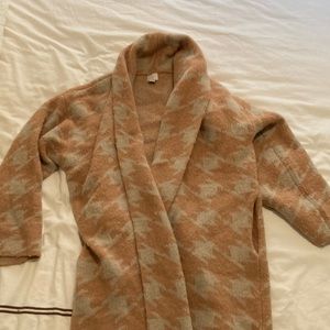 Tribal print long wrap sweater - so cozy, worn once